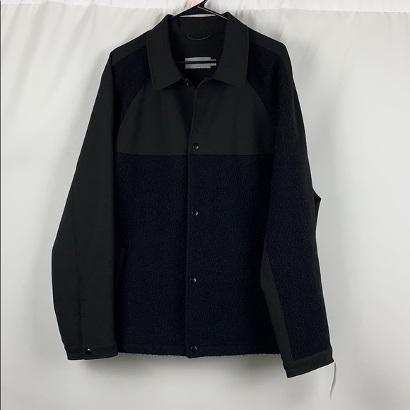 VINCE Wool Blend Jacket Black Snap Button - Picture 4 of 11